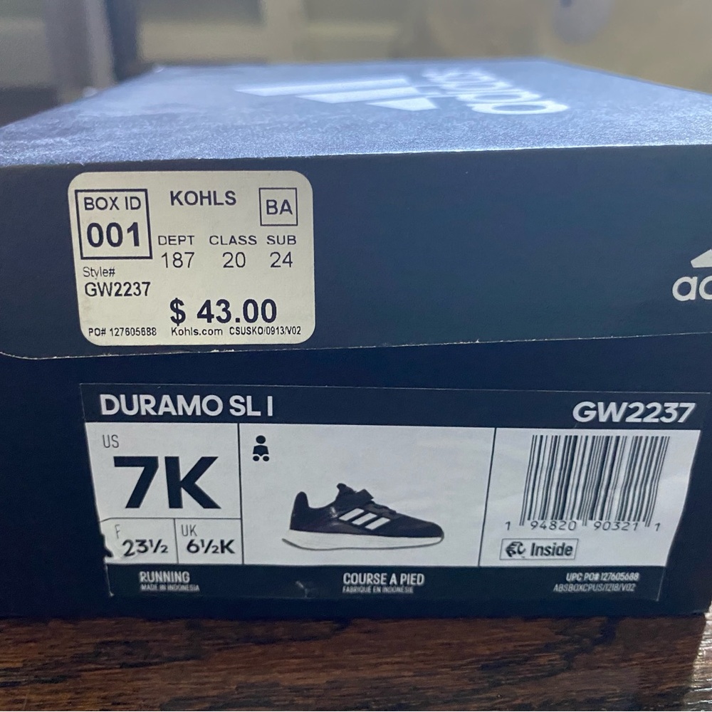 Adidas Kids Black and White Sneakers